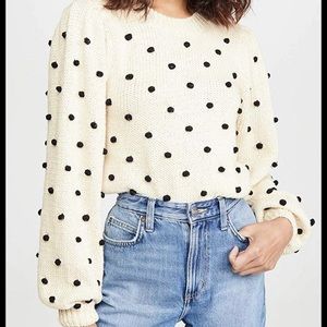 ASTR the label black and cream polka dot sweater